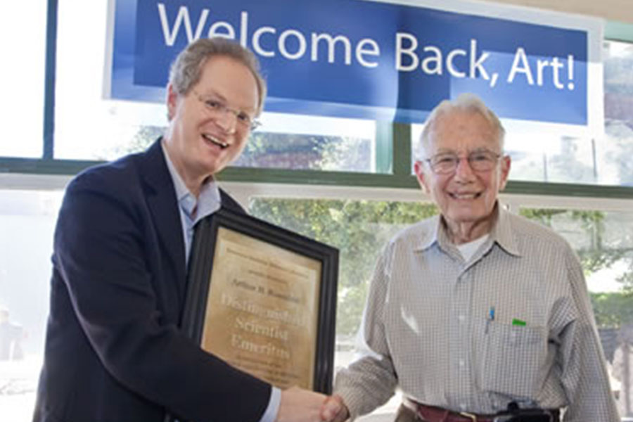 Paul Alivisatos, left, poses with Art Rosenfeld